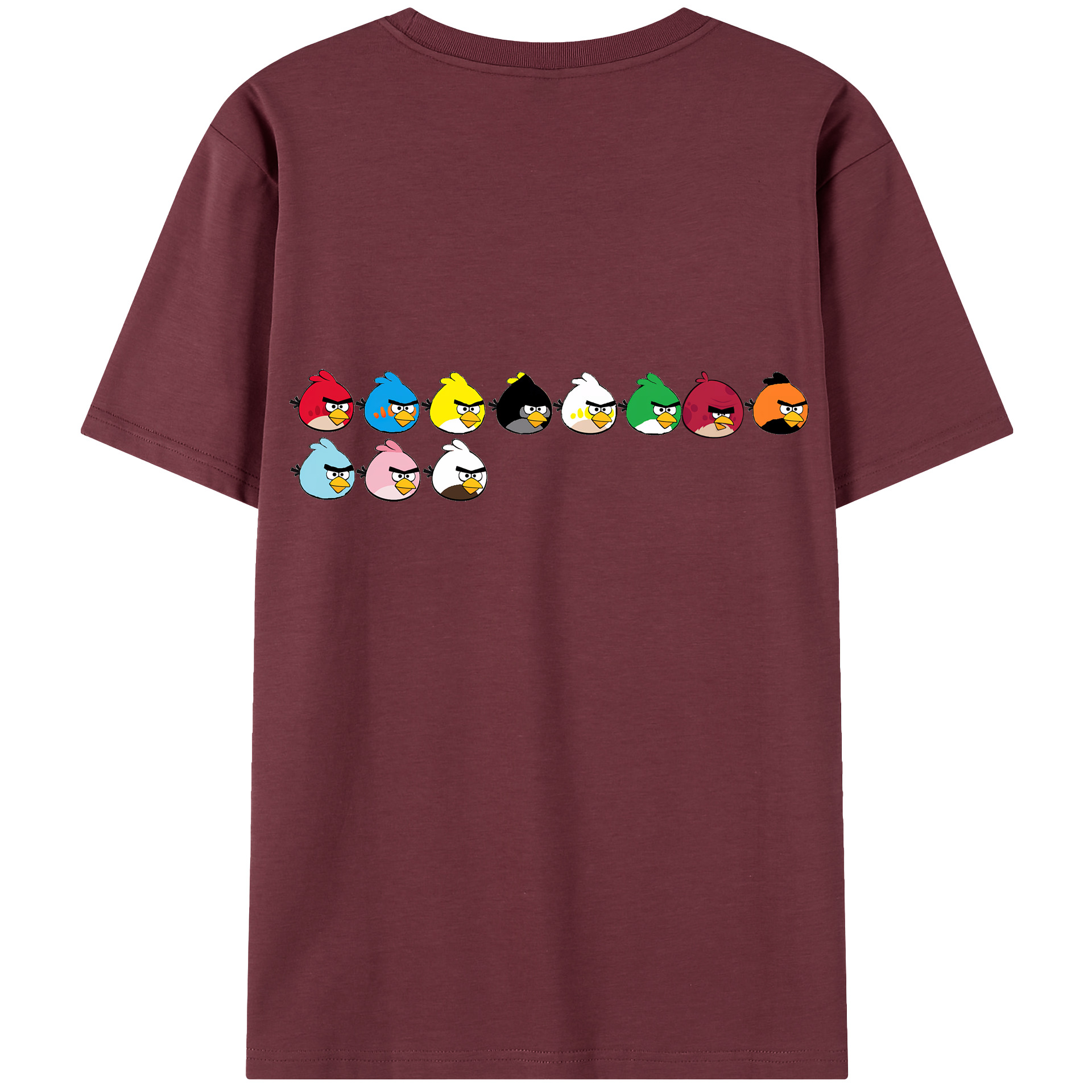 （画像用） Angry Birds アングリーバード 綿100％半袖Tシャツ（背面プリント）